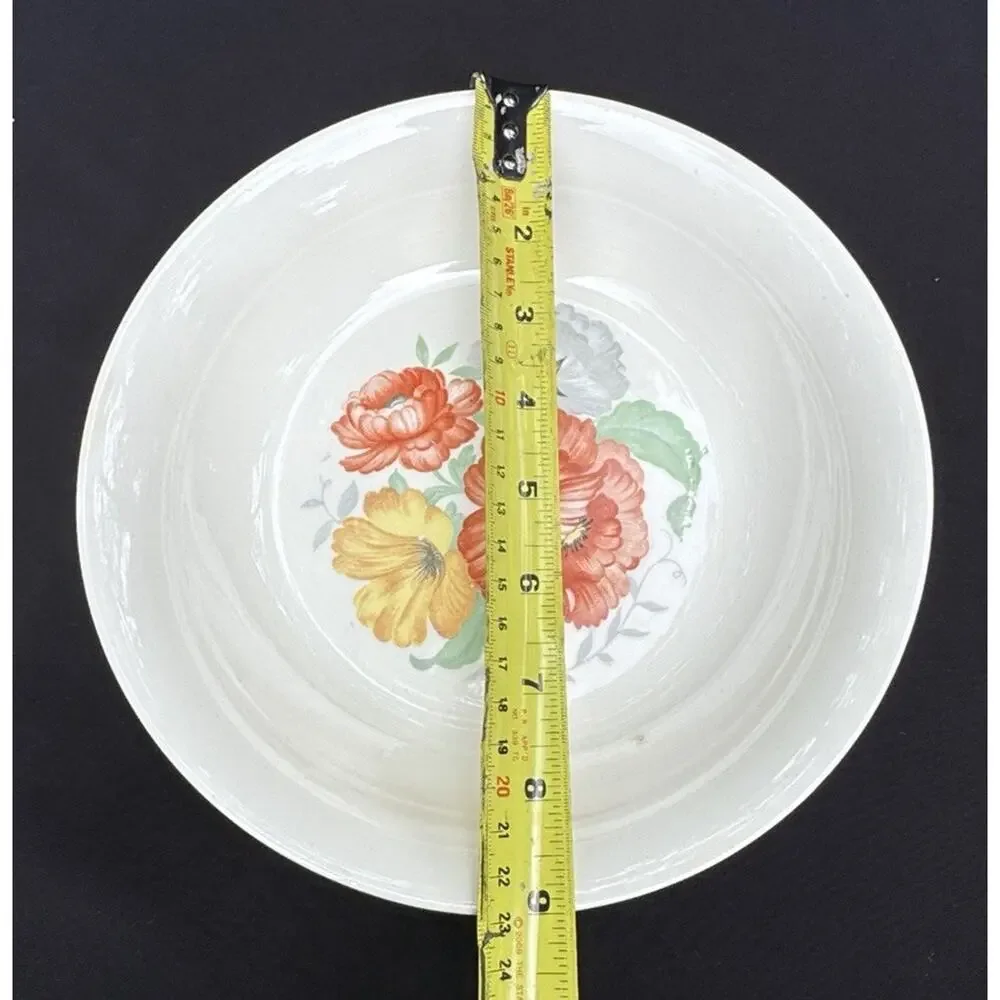 Vintage 1920s Sebring Pottery Company Royal Poppy 9” Serving Bowl EUC -A83